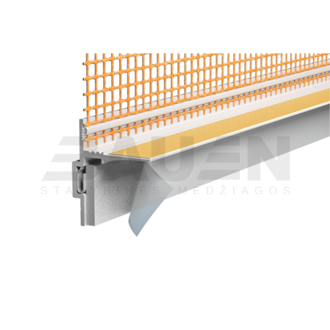 Fasado profiliai | Profilis CAPAROL PVC deformacinis 108 plus (su tinkl.) (2.4 m)