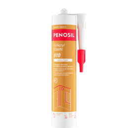Elastingas, silikonizuotas dažomas hermetikas PENOSIL SilAcryl Elastic 610, baltas, 300 ml