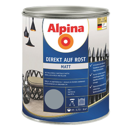 Metalo dažai Alpina DaR MATT Hellgrau (RAL7001) 2,5 Ltr.