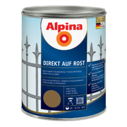 Antikoroziniai metalo dažai ALPINA DIREKT AUF ROST, aukso sp., RAL1036, 750 ml.