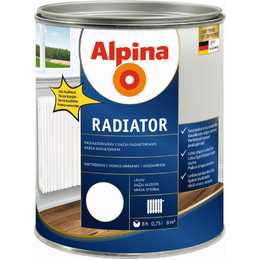 Specialūs dažai radiatoriams ALPINA RADIATOR, balti, 750 ml.