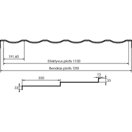 Modulinė skarda Moderno 0,5mm MAT RAL8017 (0,805 m2)