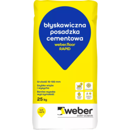 Greitai stingstantis cementinis išlyginamasis grindų mišinys WEBER.FLOOR RAPID, 10-100 mm., 25 Kg.