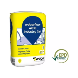 Pramoninis savaime išsilyginantis cementinis mišinys WEBER FLOOR 4610 Industry Top, 4-20 mm, 20 Kg.