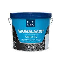 Keramikinių ir klinkerinių plytelių siūlių glaistas 2-6 mm. KIILTO SAUMALAASTI 3 kg. Anglies pilka (Nr.48)