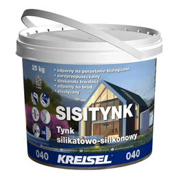 Dekoratyvinis silikatinis – silikoninis tinkas KREISEL SISIPUTZ 040 (samanėlė) 1,5 mm., 25 Kg.