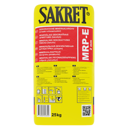 Mineralinis dekoratyvinis tinkas SAKRET MRP-E (2mm) lietutis, 25 Kg.