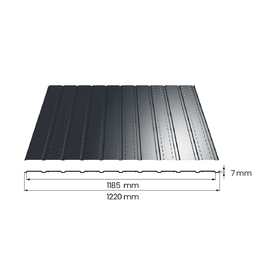Perforuota, ventiliuojama skarda pakalimams T-7 WIND (0,47mm), ruda matinė (RAL8017)