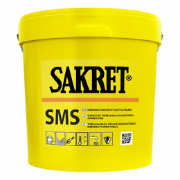 Silikoninis-silikatinis dekoratyvinis tinkas SAKRET SMS L (lietutis 2mm) 25 Kg.