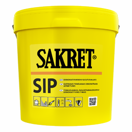 Silikoninis dekoratyvinis tinkas SAKRET SIP L (lietutis, 2mm) 25 Kg.