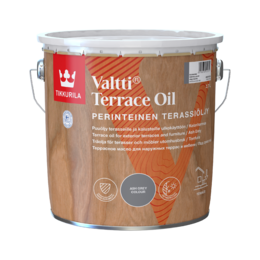 Tirpiklinis vaško turintis pilkas lauko medienos aliejus Tikkurila Valtti Terrace Oil 2.7l