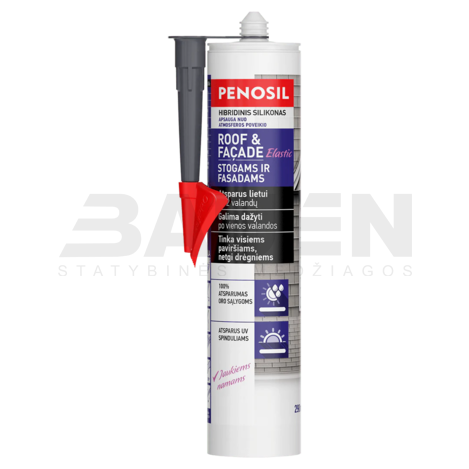 Elastingas stogų ir fasadų hermetikas PENOSIL Roof&Facade Elastic, pilkas, 290 ml