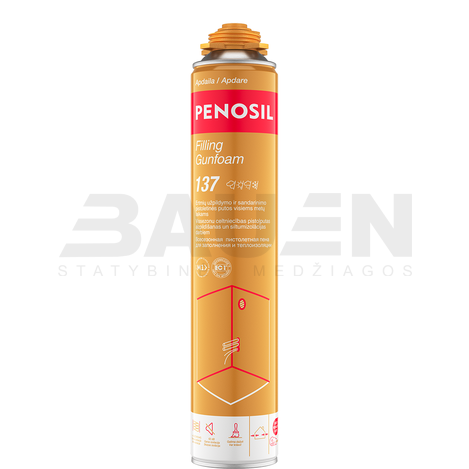 Putos | Pistoletinės sandarinimo putos PENOSIL Filling Gunfoam 137, šviesiai geltona, 650 ml