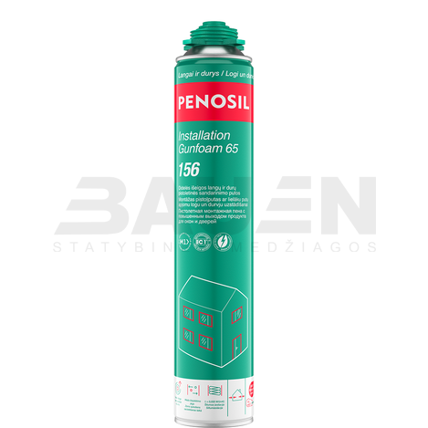 Putos | Didelės išeigos sandarinimo putos PENOSIL Installation Gunfoam 65 156, šviesiai geltona, 870 ml
