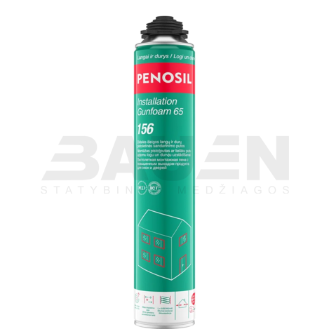 Didelės išeigos sandarinimo putos PENOSIL Installation Gunfoam 65 156, šviesiai geltona, 870 ml