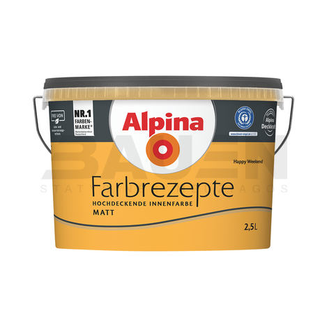 Dažai | Spalvoti vidaus dažai ALPINA Farbrezepte Happy Weekend 2,5 Ltr.