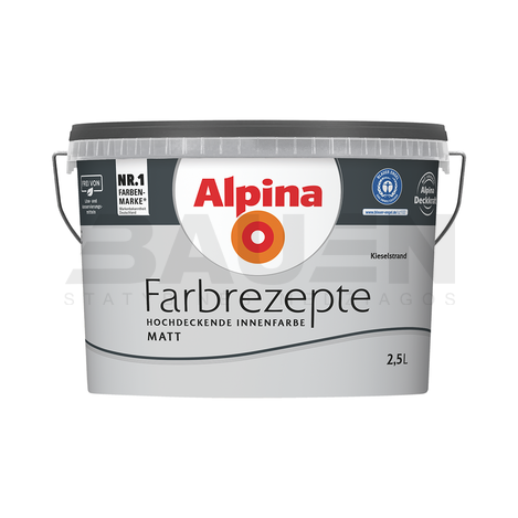 Dažai | Spalvoti vidaus dažai ALPINA Farbrezepte Kieselstrand 5 Ltr.