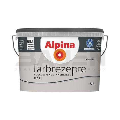 Dažai | Spalvoti vidaus dažai ALPINA Farbrezepte Nebelzauber 2,5 Ltr.