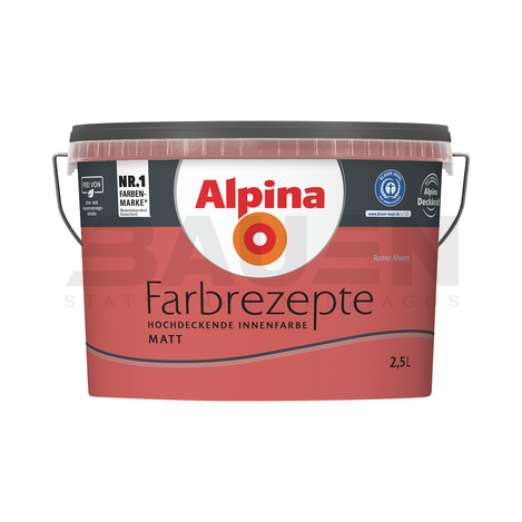 Dažai | Spalvoti vidaus dažai ALPINA Farbrezepte Roter Ahorn 2,5 Ltr.