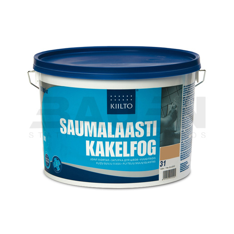 Glaistai | Keramikinių ir klinkerinių plytelių siūlių glaistas 2-6 mm. KIILTO SAUMALAASTI 10 kg. Šviesiai ruda (Nr.31)