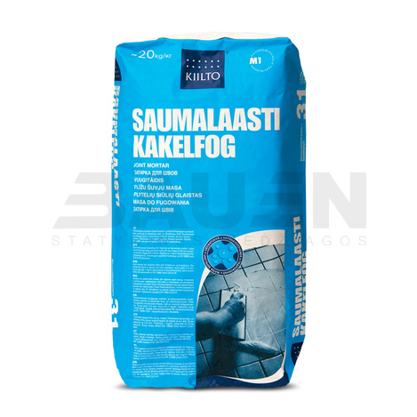 Glaistai | Keramikinių ir klinkerinių plytelių siūlių glaistas 2-6 mm. KIILTO SAUMALAASTI 20 kg. Šviesiai ruda (Nr.31)