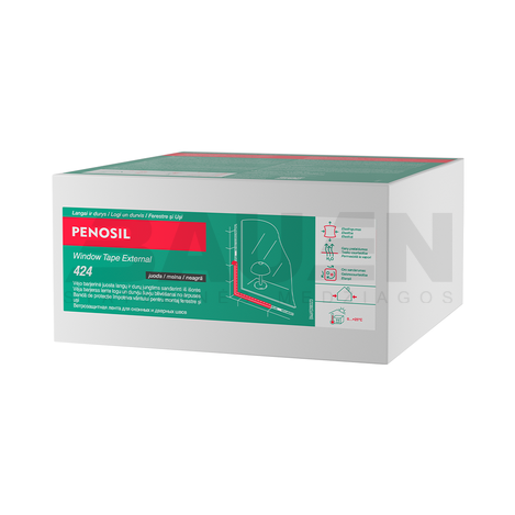 Sandarinimo juostos | Išorinė priešvėjinė sandarinimo juosta PENOSIL Window Tape External 424, 100mm/25m 