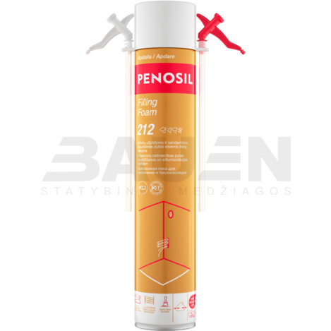 Šiaudelinės užpildymo putos PENOSIL Filling Foam 212, šviesiai geltonos, 650 ml