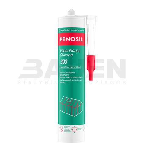 Neutralus silikonas šiltnamiams PENOSIL GreenHouse Silicone 393, bespalvis, 300 ml