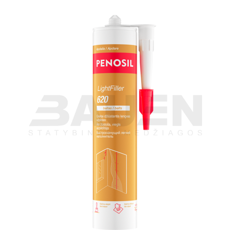 Lengvas akrilinis užpildas Penosil LightFiller 620, baltas, 300 ml
