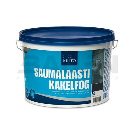 Glaistai | Keramikinių ir klinkerinių plytelių siūlių glaistas 2-6 mm. KIILTO SAUMALAASTI 10 kg. Juoda (Nr.50)