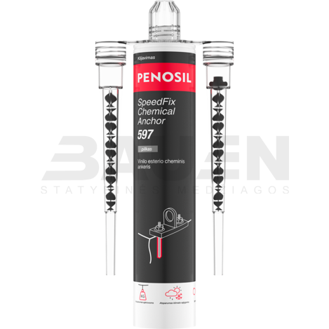Universalūs klijai | Vinilesterio cheminis ankeris PENOSIL SpeedFix Chemical Anchor 597, pilkas, 300 ml