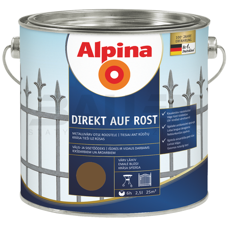 Dažai | Dažai Alpina Aukso sp. metalo RAL1036 2.5 l