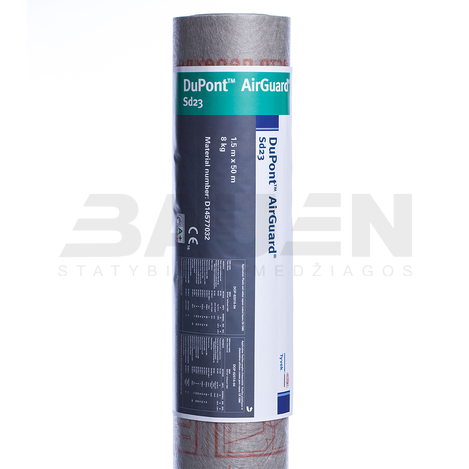 Garo izoliacinės plėvelės | DuPont™ Tyvek® AirGuard Sd23 – garo izoliacinė plėvelė sienoms ir luboms (75 m²)
