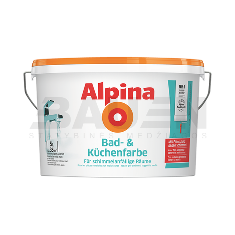 Dažai | Dažai drėgnoms patalpoms ALPINA Bad- und Küchenfarbe 1 Ltr.