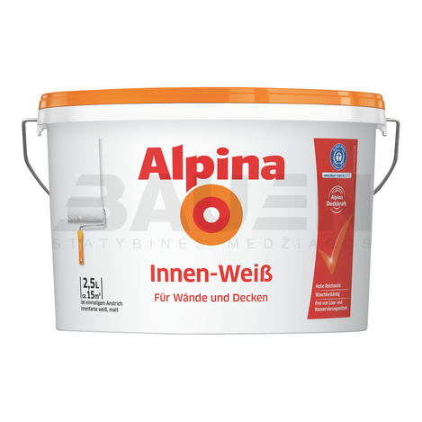 Dažai | Sienų ir lubų dažai ALPINA Innen-Weiß 5 Ltr.