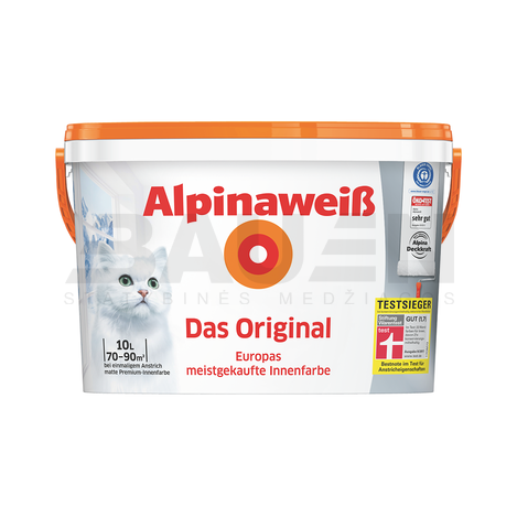 Dažai | Lubų ir sienų dažai Alpinaweiss Das Original 4 Ltr.