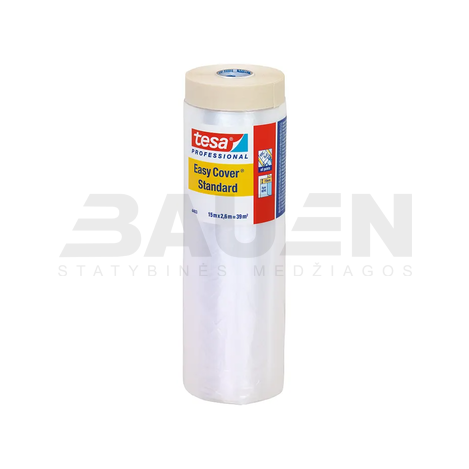 Statybinės plėvelės | Apsauginė plėvelė TESA Easy Cover Standard (4403), vidaus darbams, 15 m x 2600 mm., 7 d.