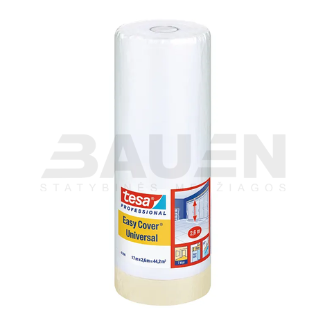 Statybinės plėvelės | Apsauginė plėvelė TESA Easy Cover Universal (4368), 17 m x 2600 mm., vidaus darbams