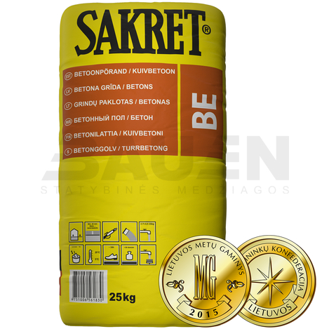 Prekinis betonas | Grindų paklotas-betonas SAKRET BE 40 kg