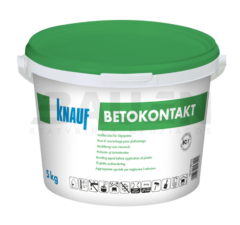 Gruntai | Neįgeriančių mineralinių paviršių gruntas Betokontakt KNAUF 5 kg