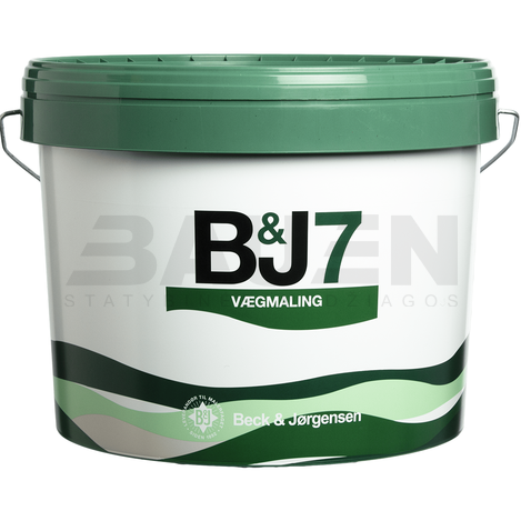 Dažai | Plaunami dažai, vidaus sienoms ir luboms B/J 7, balta, 9 Ltr.