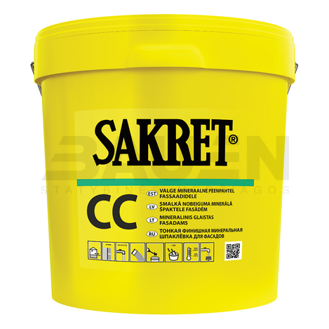 Glaistai | Mineralinis fasadinis glaistas SAKRET CC, 10 Kg.