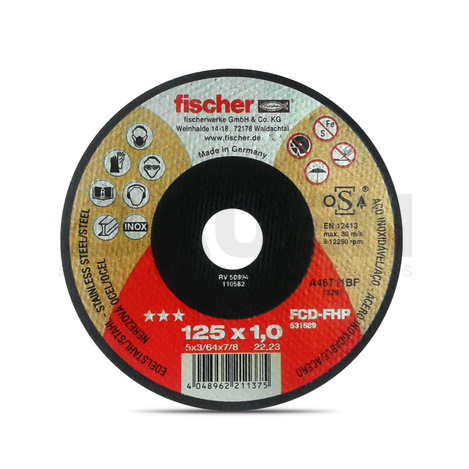 Diskai | Pjovimo diskas metalui FISCHER 125x1x22.23 mm