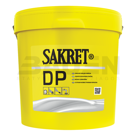 Dažai | Sausi kalkiniai dažai SAKRET DP, 10 Kg.