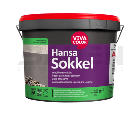 Dažai | Vandeniniai dažai cokoliams VIVACOLOR Hansa Sokkel (A bazė) 9,0l