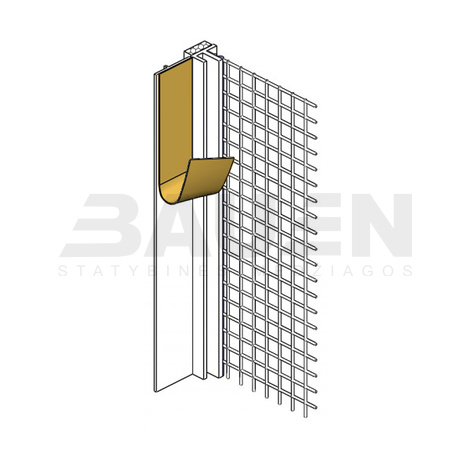 Fasado profiliai | PVC deformacinis profilis EJOT 108 plus (su tinkleliu) (2,4 m)