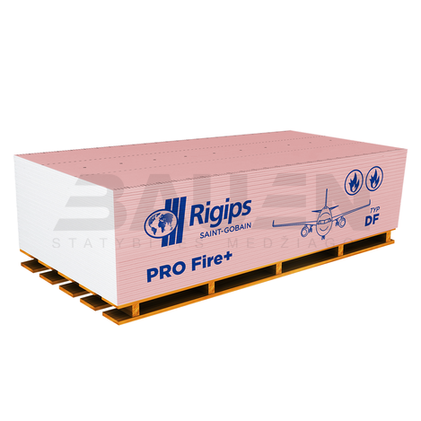 Gipso kartono GKP | GKF Atspari ugniai 2600x1200x12,5 (3,12 m2), RIGIPS
