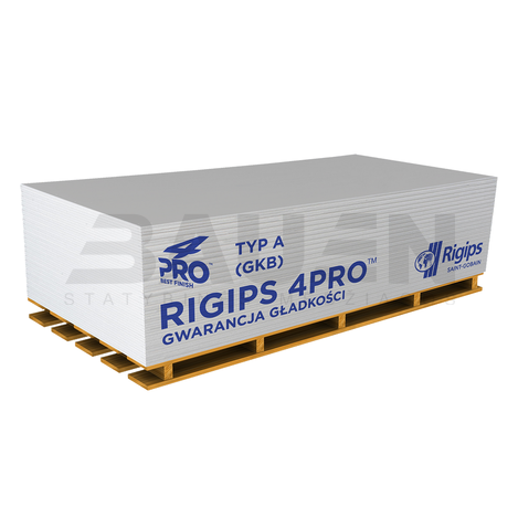 Gipso kartono GKP | GKP 4 PRO, su nuožulniomis briaunomis, 2000x1200x12,5 (3,12 m2), RIGIPS