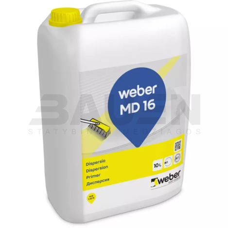 Gruntai | Gruntas koncentratas WEBER MD 16 Dispersio (4716), vidaus ir lauko darbams, 10 Ltr.