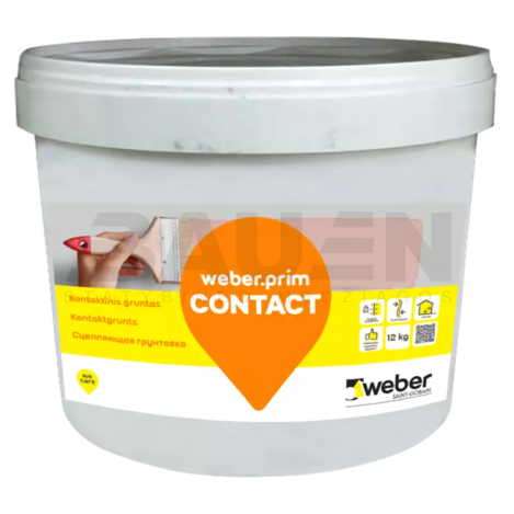 Gruntai | Konktaktinis gruntas su mineraliniu užpildu WEBER.PRIM CONTACT, vidaus darbams, 5 Kg.